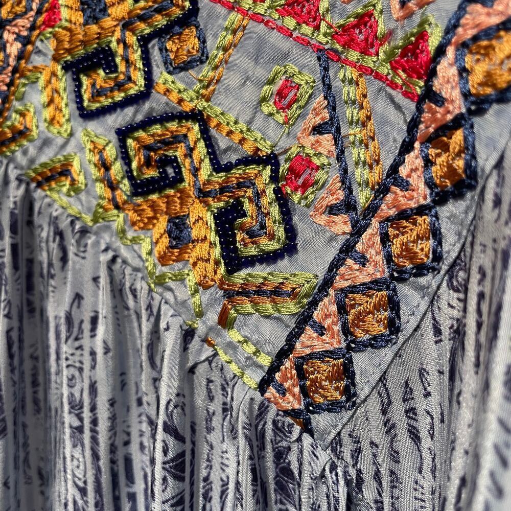 Bhanuni by Jyoti Embroidered Dress | Boho Peasant Style, Silky Viscose NWOT, S - Picture 5 of 8
